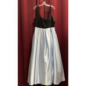 Blondie Nites by Stacy Sklar A Line Blue Gown with Pockets